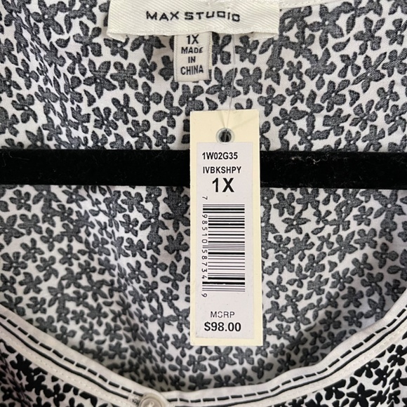 Max Studio Baby Doll Top - SIZE 1X ~ SUPER CUTE - Picture 3 of 5